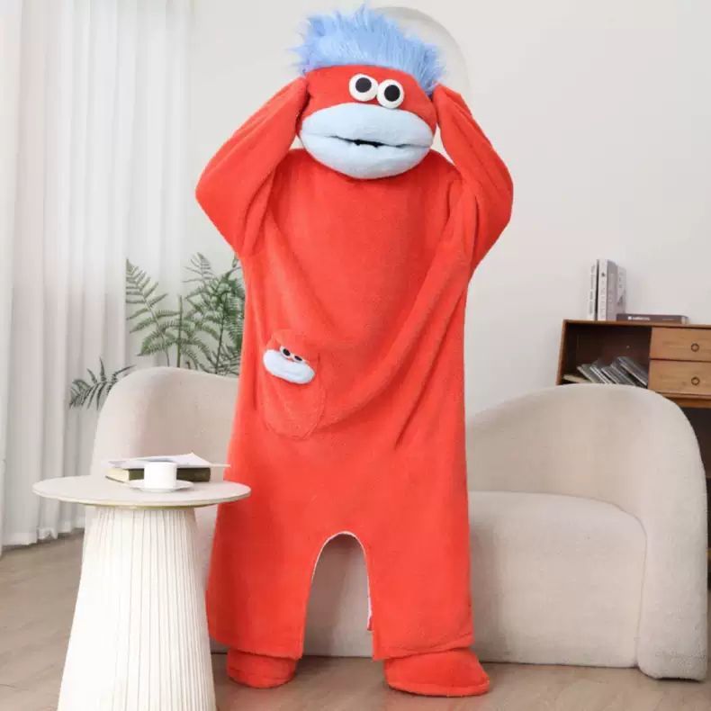 Funny Monster Oversized Blanket Hoodie Pajamas