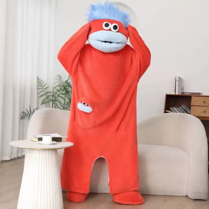 Funny Monster Oversized Blanket Hoodie Pajamas