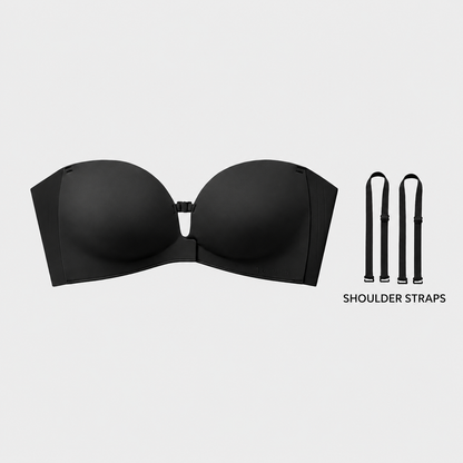 No-Slip Front Closure Push-Up Strapless Bra