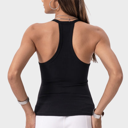 Built-in Bra Ribbed Solid Tank Top