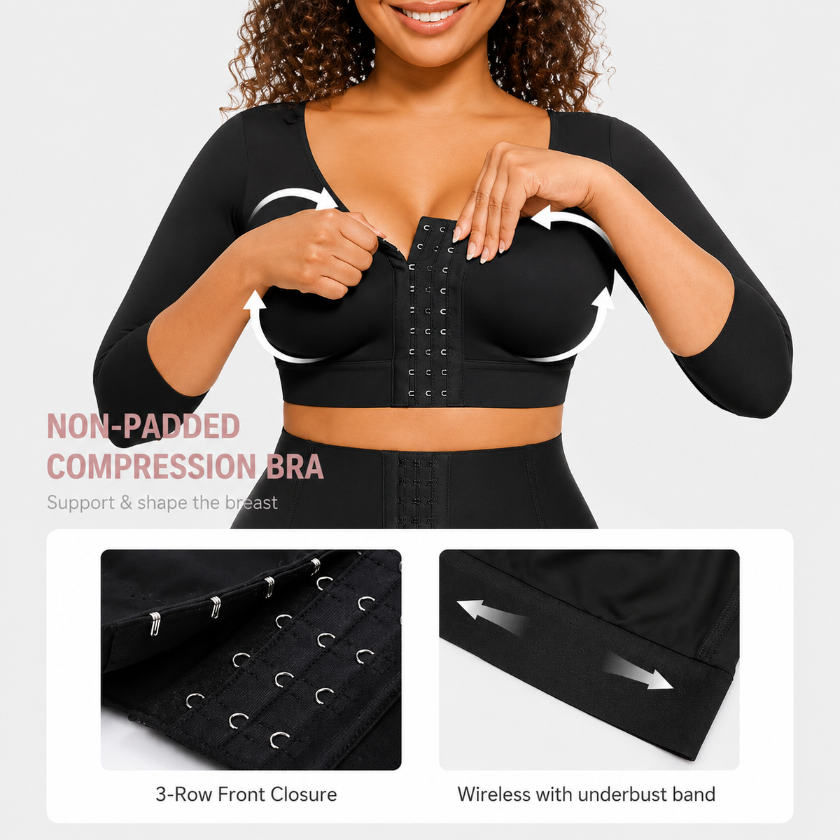 Front Closure Arm Shaper Bra