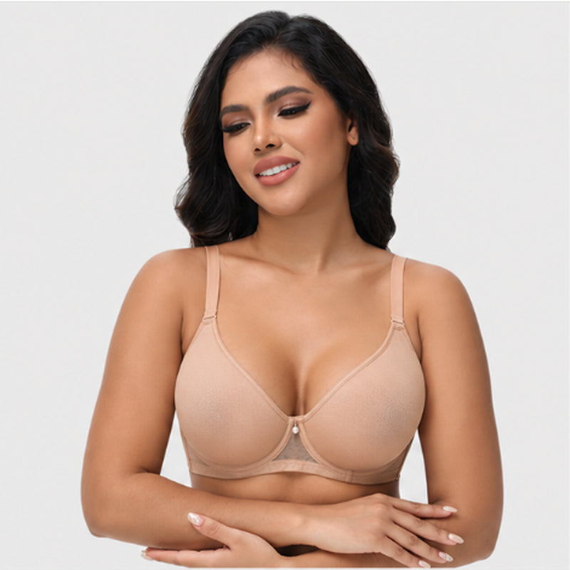 Plus Size Sheer Mesh Halter Underwire Bra