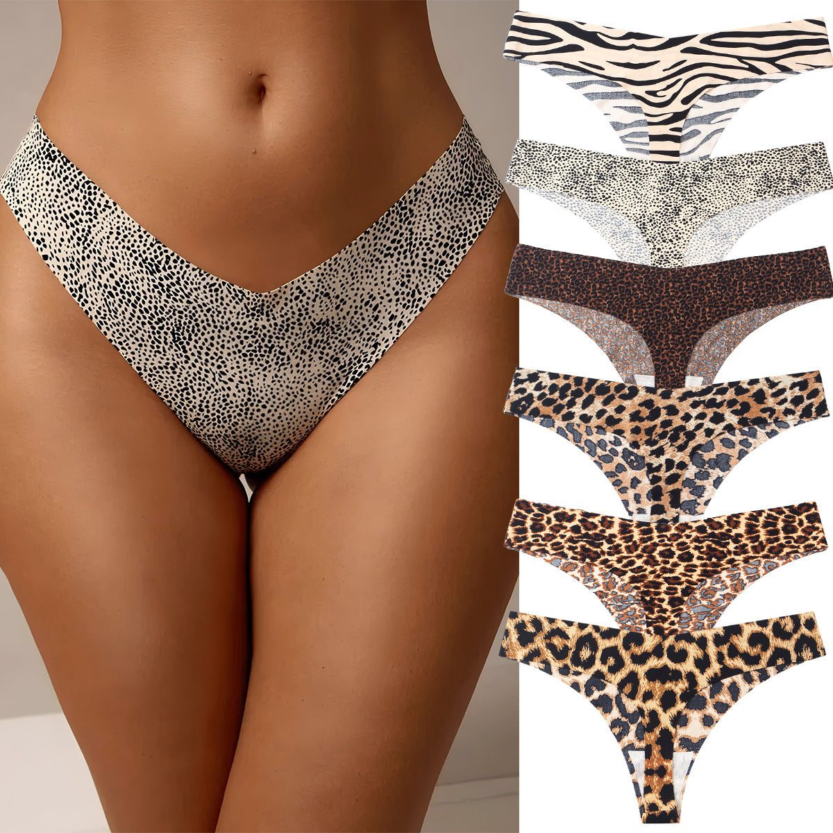 6-Pack Leopard Print Seamless Women's Panties