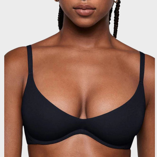 Unlined Plunge Balconette Bra with Underwire