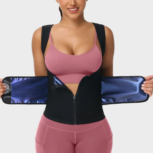 Women’s Waist Trainer Vest with Zipper – Compression Sauna Shapewear