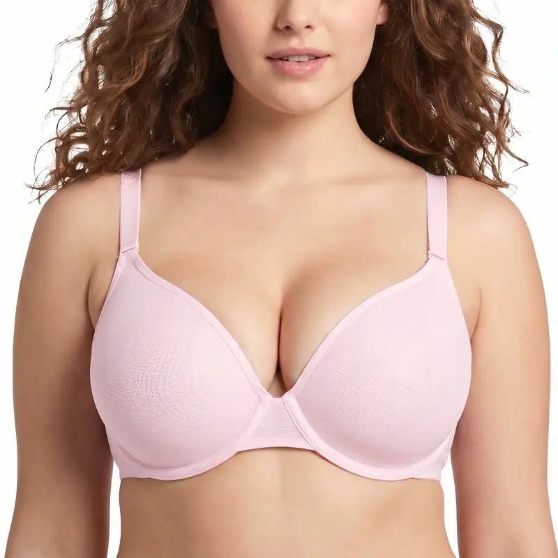 Plus Size Sheer Mesh Halter Underwire Bra