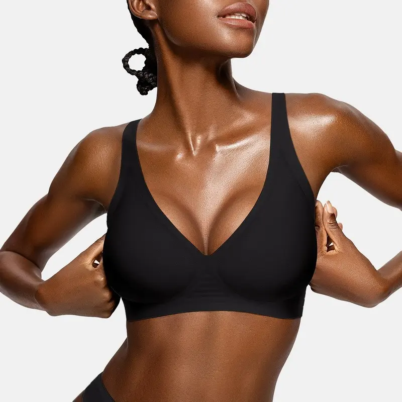 Seamless Deep V Push-Up Wireless Bra
