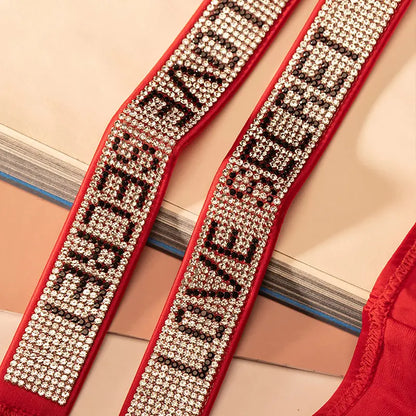 5-Pack Rhinestone Low-Rise Thong Panties