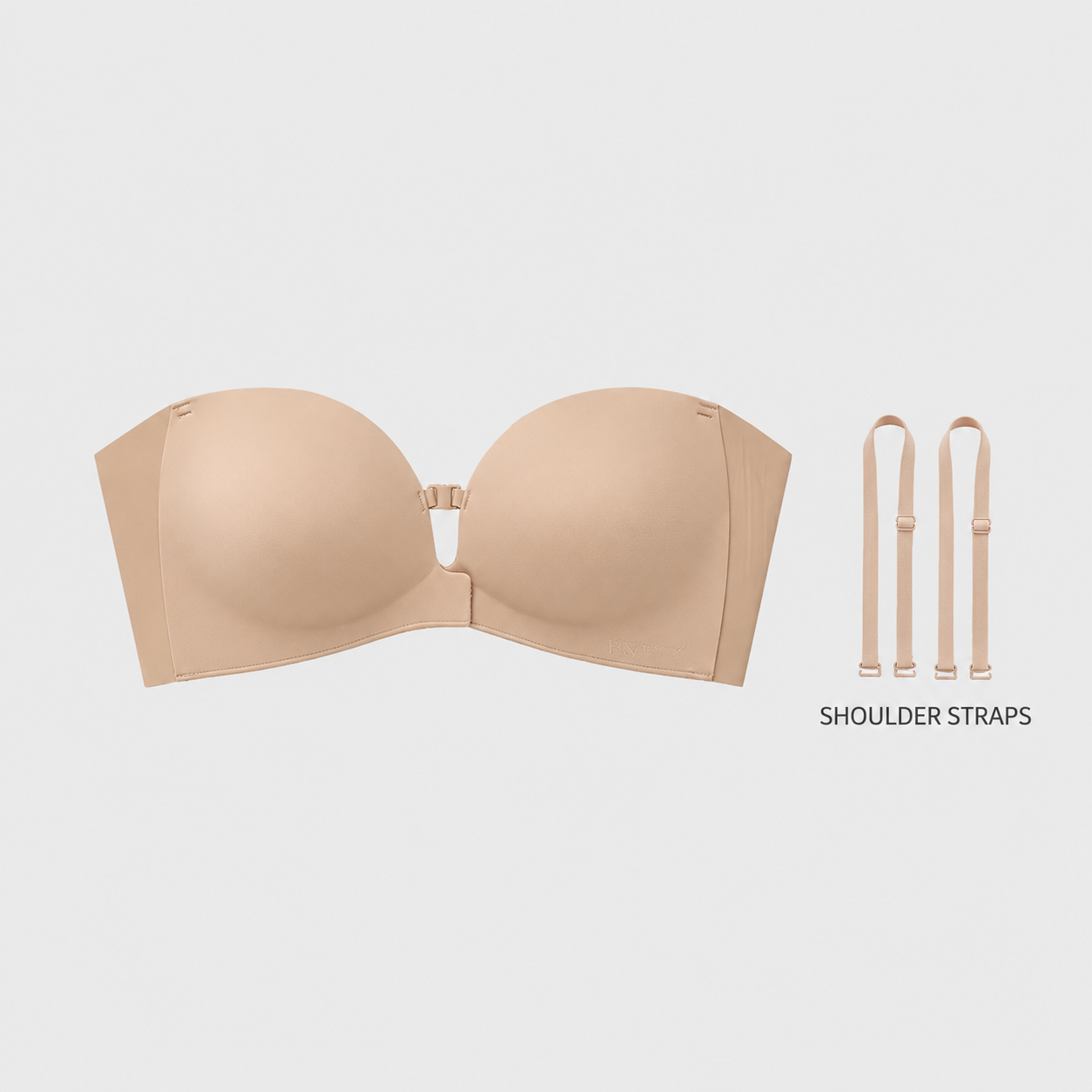 No-Slip Front Closure Push-Up Strapless Bra
