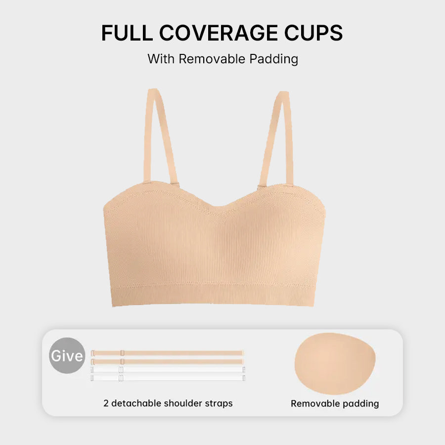 Stay‑Put Wireless Seamless Bandeau Bra