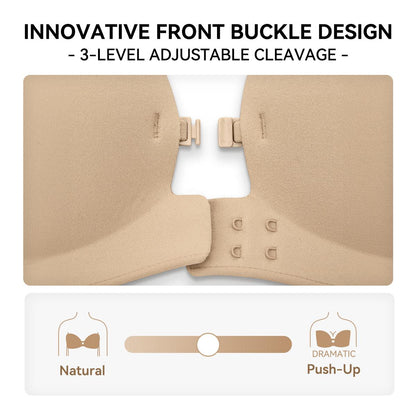 No-Slip Front Closure Push-Up Strapless Bra
