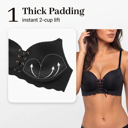 Drawstring Push-Up Strapless Bra