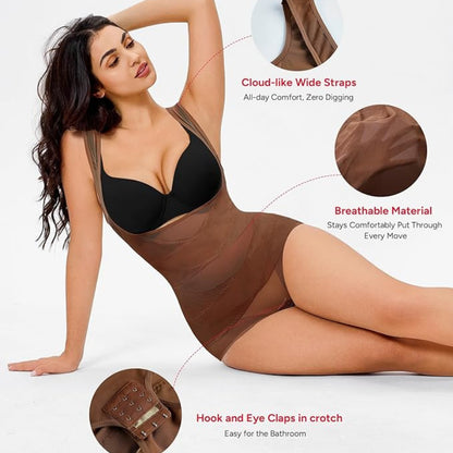 Women's Breathable Mesh Tummy Control Bodysuit