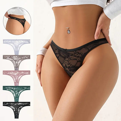 Elegant Comfort Floral Lace Thong(5 Pack)