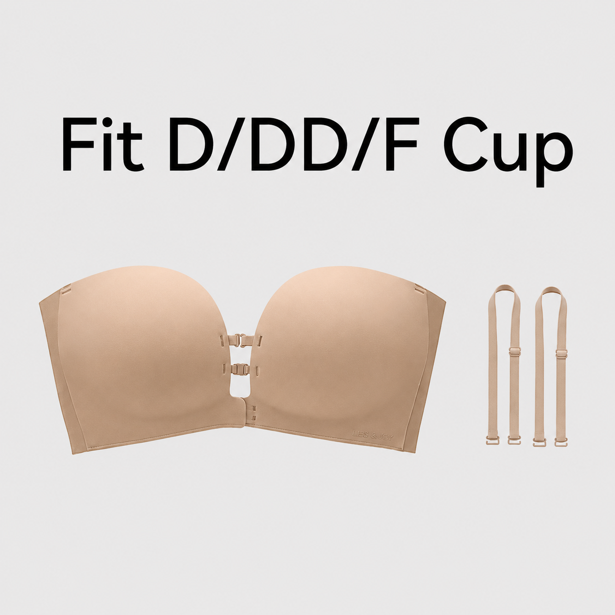 No-Slip Front Closure Push-Up Strapless Bra