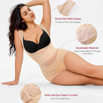 Women's Breathable Mesh Tummy Control Bodysuit