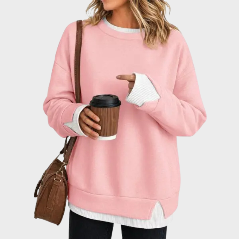 Layered Crew Neck Oversized Sweatshirt