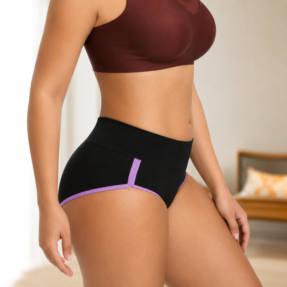 4-Pack Plus Size Printed Mid Waist Panties