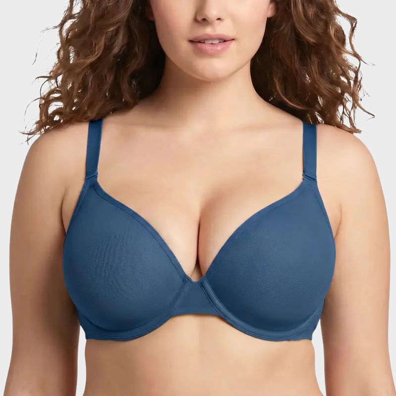 Plus Size Sheer Mesh Halter Underwire Bra