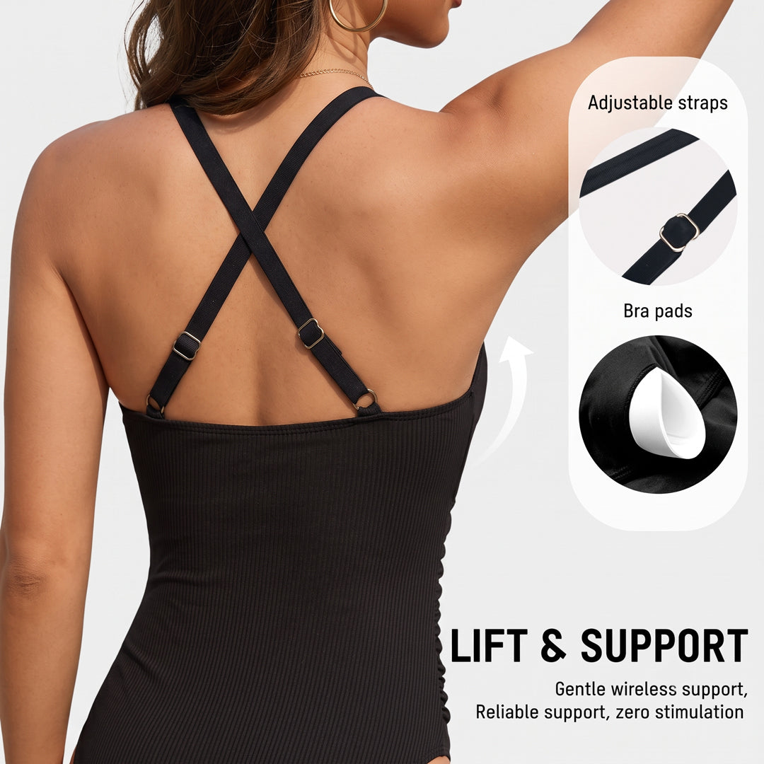 Slimming Tummy Control Ruched One-Piece Swimsuit