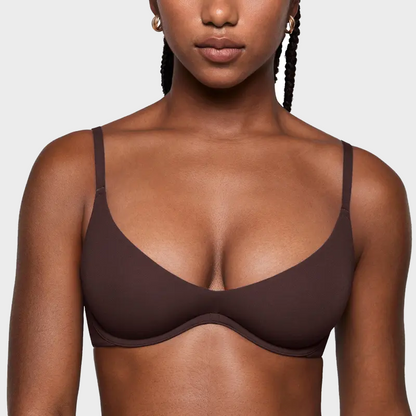 Unlined Plunge Balconette Bra with Underwire