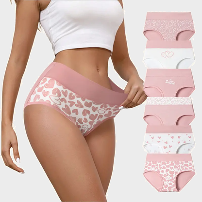 High-Waisted Cotton Tummy Control Panties 4/6/8/10-Pack