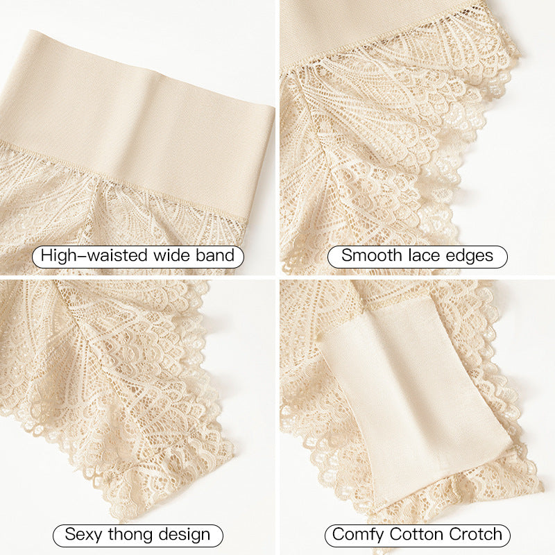 High-Waist Lace Tummy Control Shaping Thong