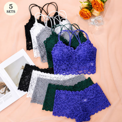 Lace Backless Wireless Bra & Panty Set