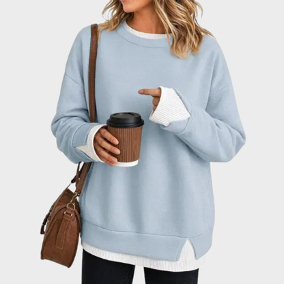 Layered Crew Neck Oversized Sweatshirt