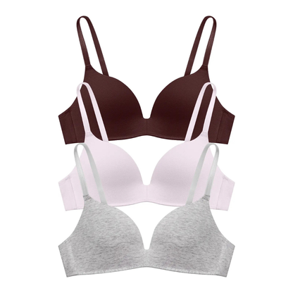 Women’s Wireless Plunge T-Shirt Bra 3-Pack