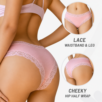 15-Pack Soft Cotton Lace Bikini Briefs