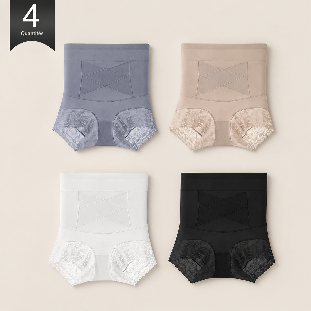 4-Pack High-Waisted Lace Sculpting Panties