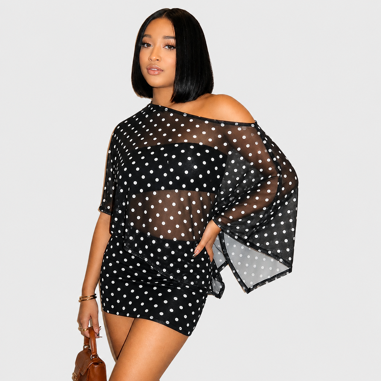 Tiger Pattern Sheer Skirt Set