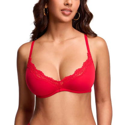 Lace Plunge Balconette Underwire Bra