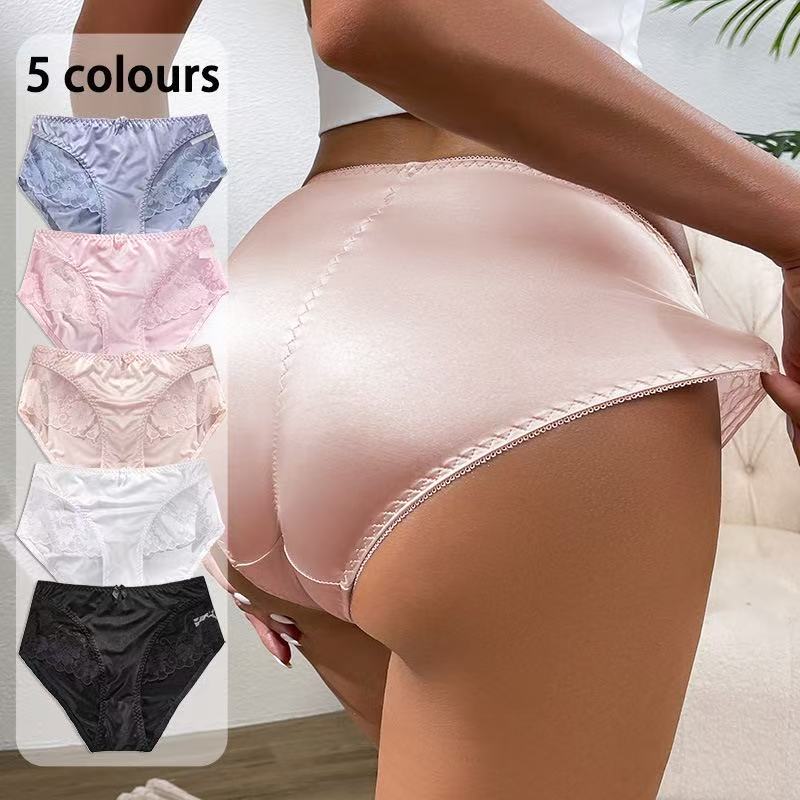 5-Pack Soft High-Waisted Ice Silk Panties