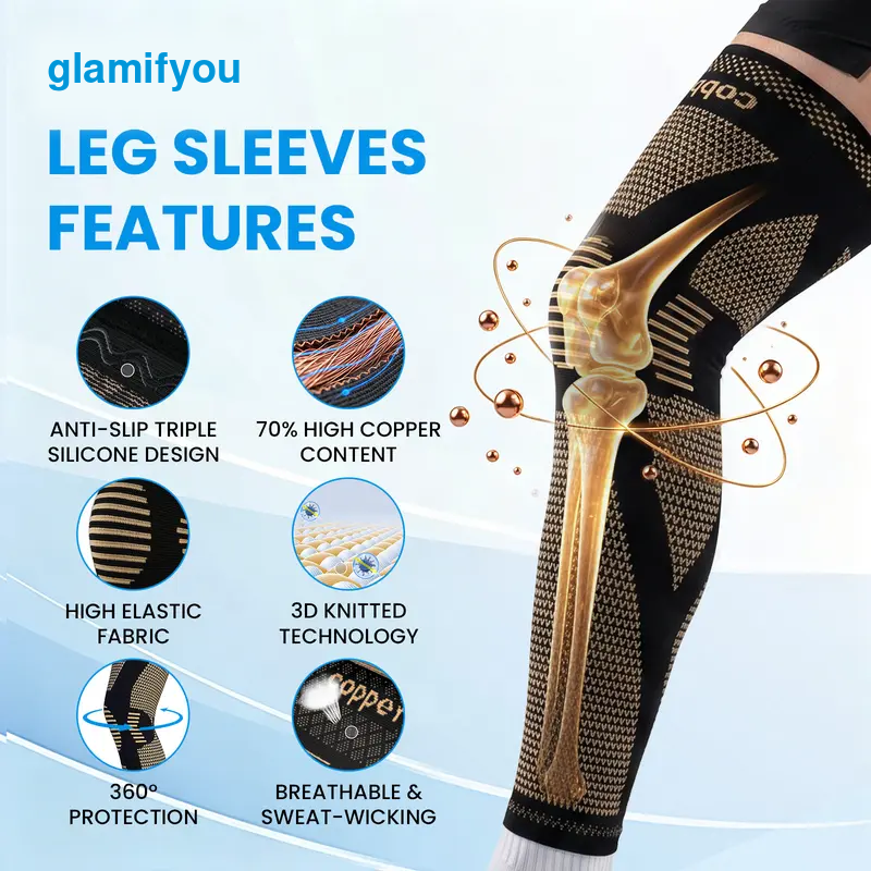 20–30mmHg Copper Compression Leg Sleeves