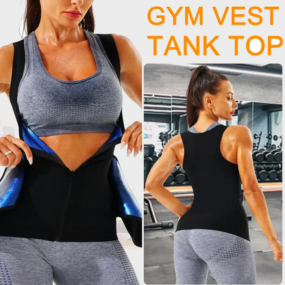 Women’s Waist Trainer Vest with Zipper – Compression Sauna Shapewear