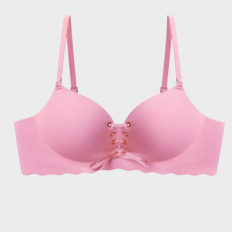 Pink drawstring bra