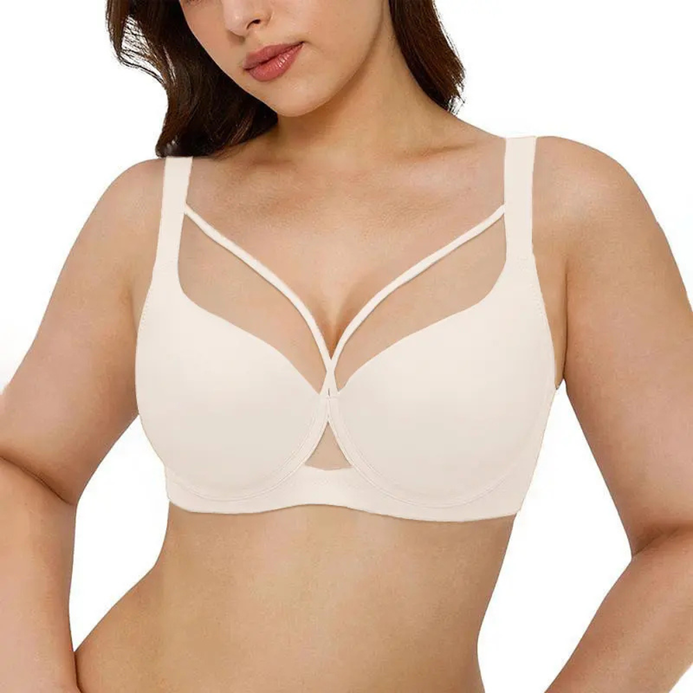 Seamless Push Up Deep V Underwire Bra