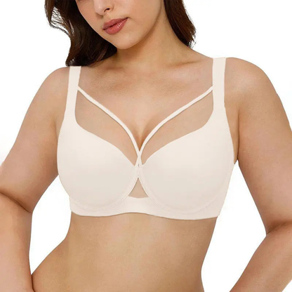 Seamless Push Up Deep V Underwire Bra