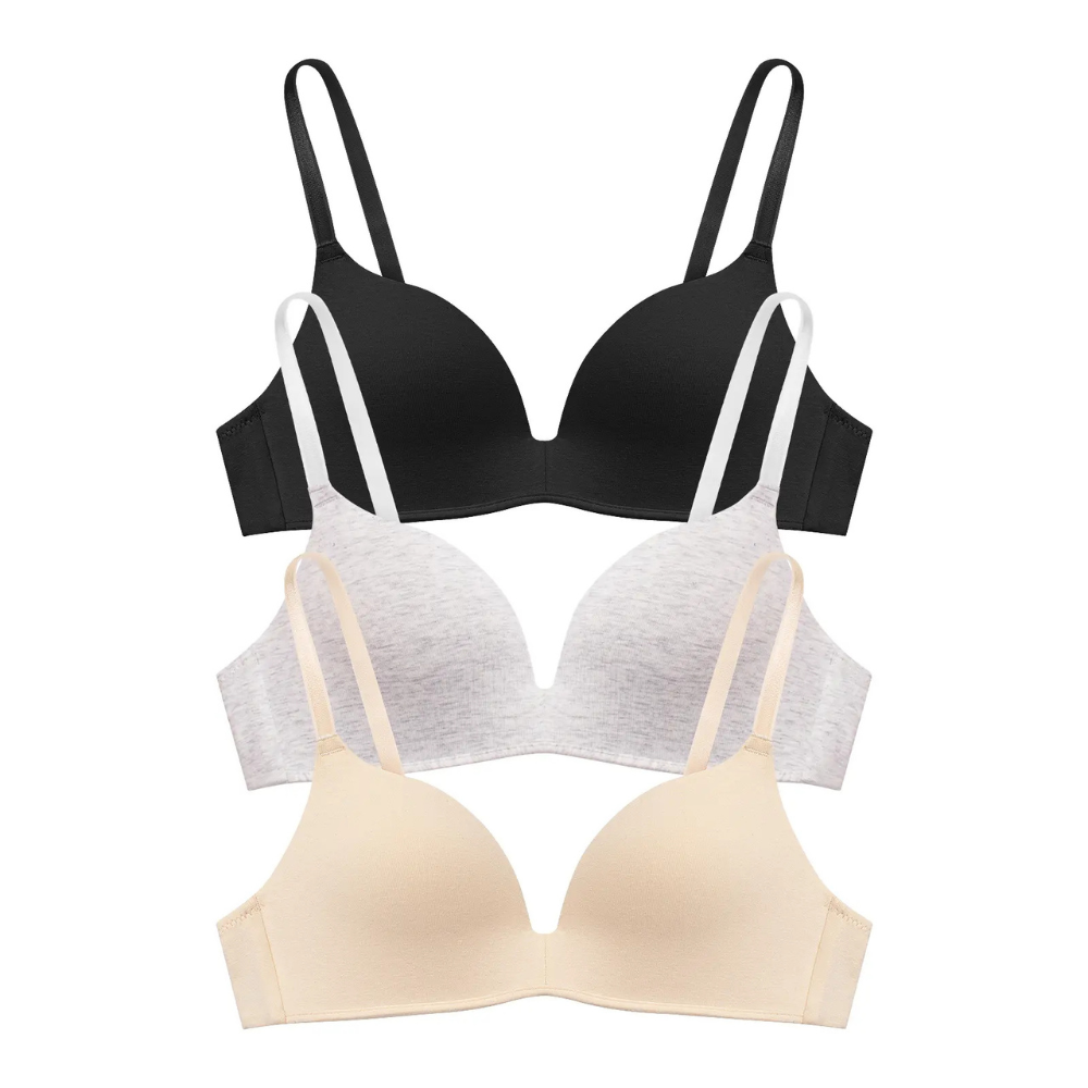 Women’s Wireless Plunge T-Shirt Bra 3-Pack