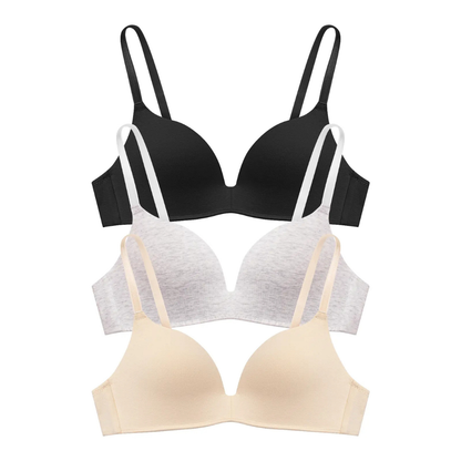 Women’s Wireless Plunge T-Shirt Bra 3-Pack