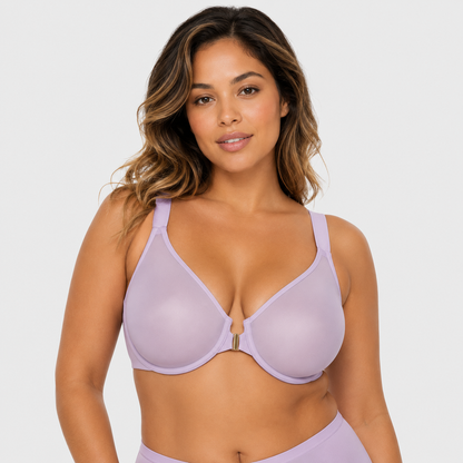 Front Closure Mesh Support Bra