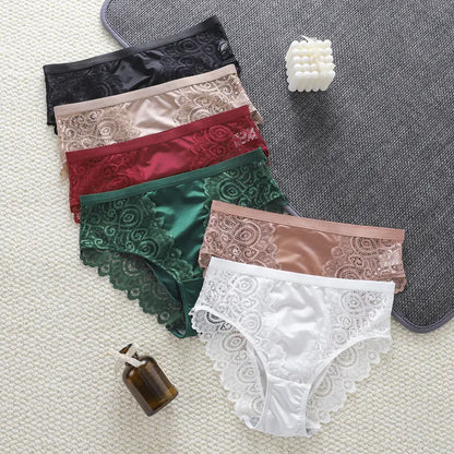 6-Pack Floral Lace Cotton Briefs