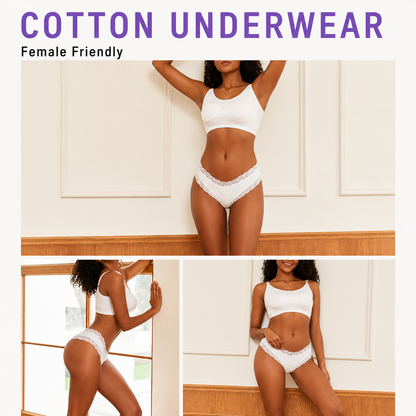 15-Pack Soft Cotton Lace Bikini Briefs