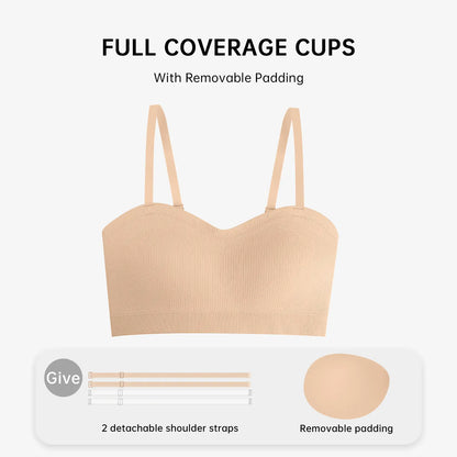 Non-Slip Bandeau Seamless Wireless Strapless Bra