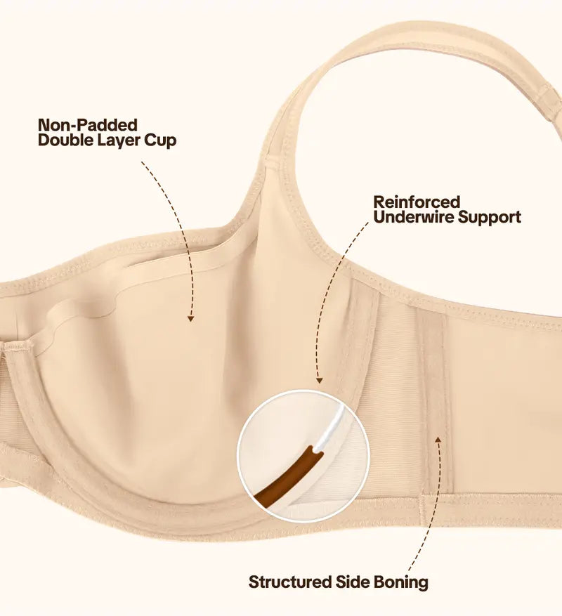 Cooling Side-Smoothing Unlined Balconette Bra