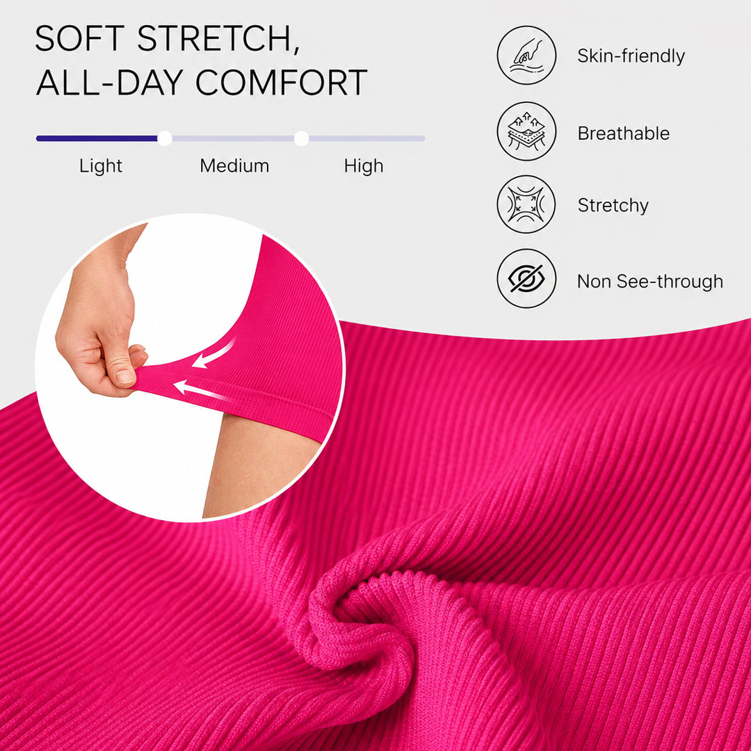 Deep V Sculpting Bodysuit with Tummy Control & Stretch Shorts