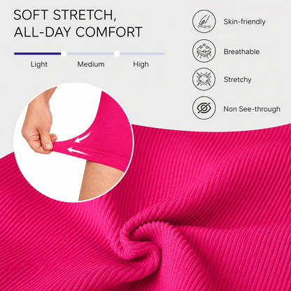 Deep V Sculpting Bodysuit with Tummy Control & Stretch Shorts