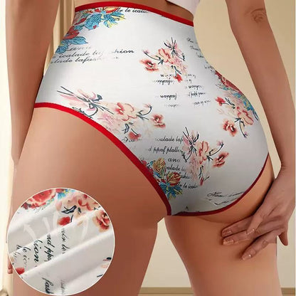 4-Pack Women’s High-Waisted 92% Cotton Floral Briefs